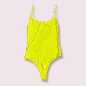 American Apparel Bright Chartreuse 2x2 Ribbed Bodysuit